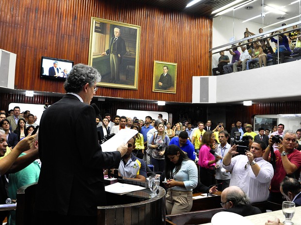 Governador Ricardo Coutinho discursa na abertura dos trabalhos na ALPB (Foto: Nyll Pereira/ALPB)