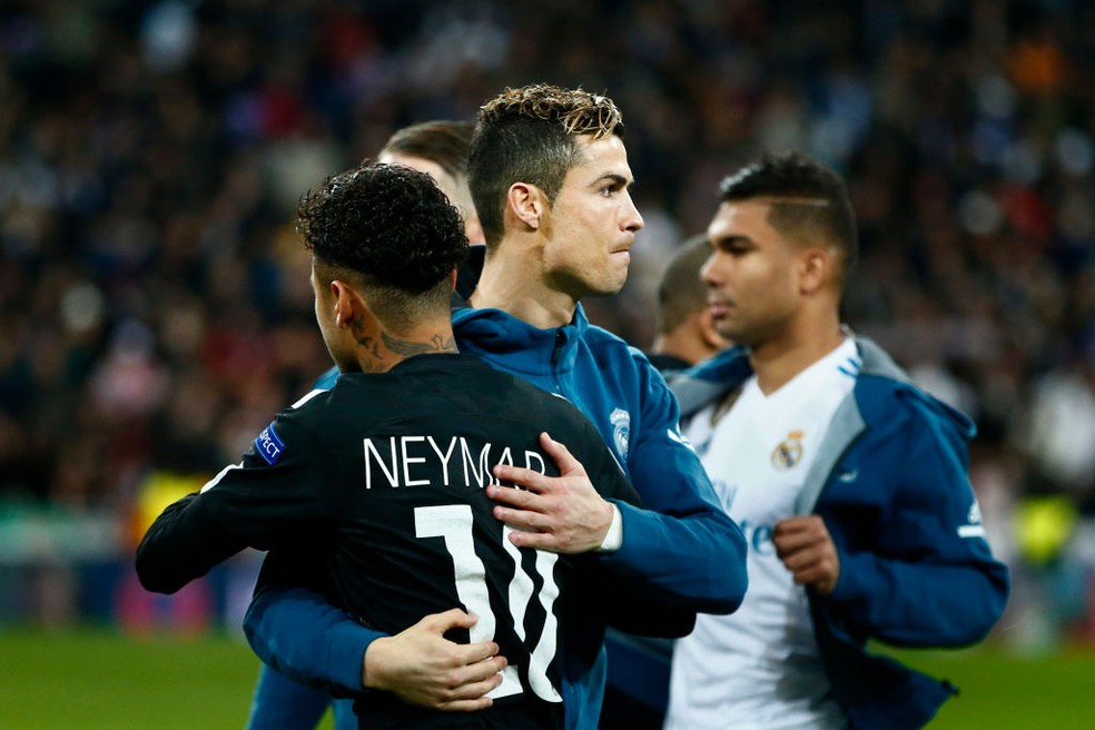 Neymar Cristiano Ronaldo PSG Real Madrid — Foto: Getty Images