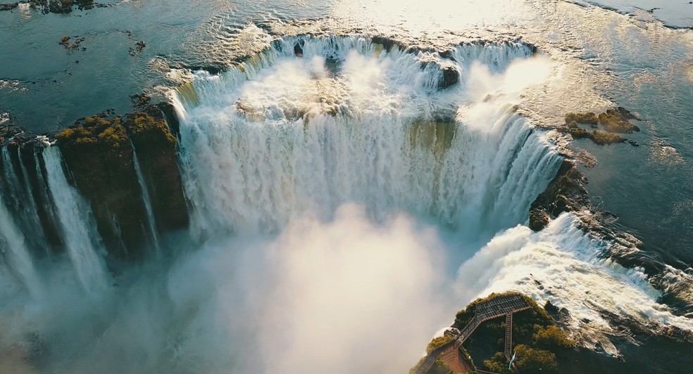 Imagens aéreas das Cataratas do Iguaçu — Foto: Fábio Borges