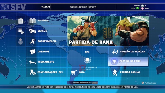 Street Fighter V: Partida de Rank é o modo competitivo (Foto: Reprodução/Victor Teixeira)