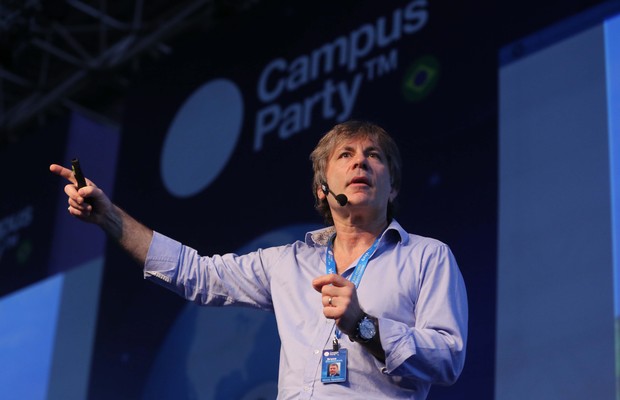 Bruce Dickinson na Campus Party (Foto: Agência OGlobo)