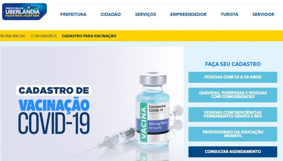 lactantes e pessoas a partir de 40 anos sem comorbidades podem realizar cadastro para vacina da covid 19 em uberlandia triangulo mineiro g1
