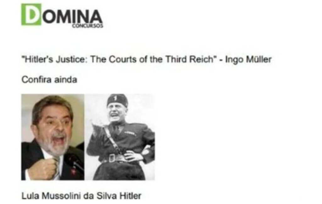 MPF recebe denúncia de cursinho de SC que comparou Lula a Hitler e Mussolini