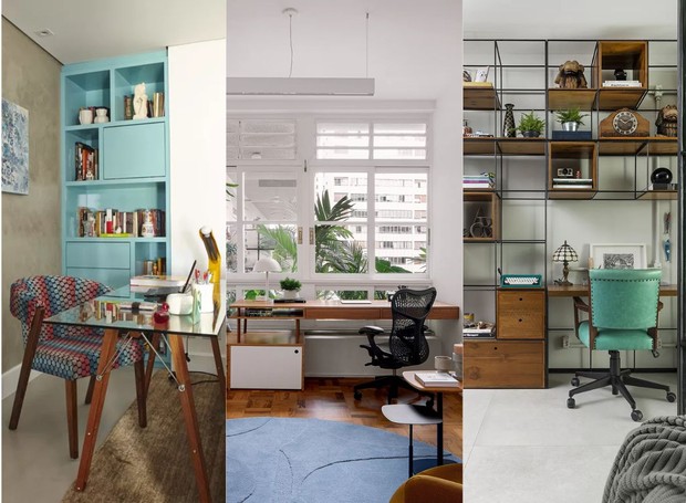 Além de funcional, a cadeira de escritório pode ser a protagonista do projeto do home office (Foto: Montagem Casa e Jardim  )