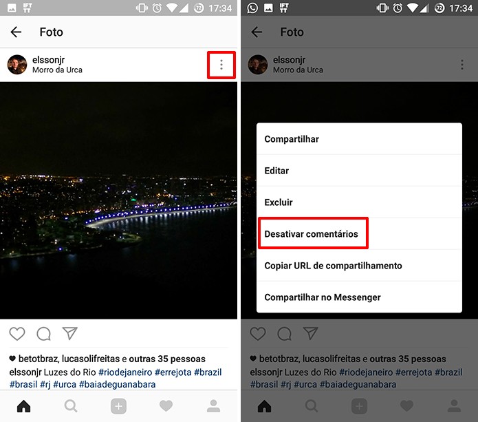 Instagram permite desativar ou ativar comentários de fotos antigas rapidamente (Foto: Reprodução/Elson de Souza)