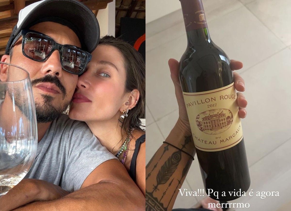 Gabriela Pugliesi presenteia Tulio Dek com vinho de mais de R$ 4 mil (Foto: Reprodução/Instagram)