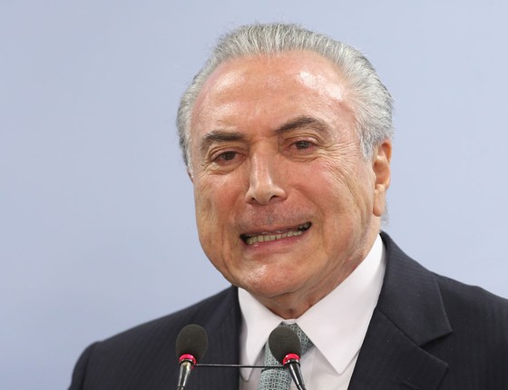 Presidente Michel Temer durante pronunciamento no Palacio do Planalto (Foto:  Adriano Machado/ÉPOCA)