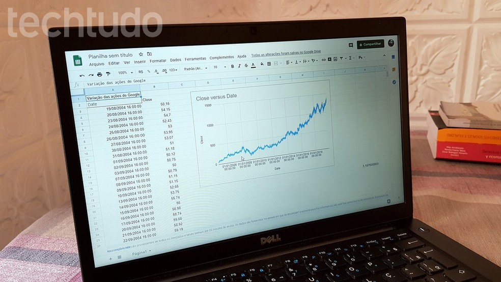 Veja como usar os dados do Google Finance em uma planilha — Foto: Paulo Alves/TechTudo