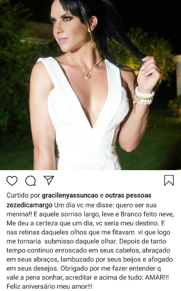 Zezé Di Camargo parabeniza Graciele Lacerda (Foto: Reprodução/Instagram)