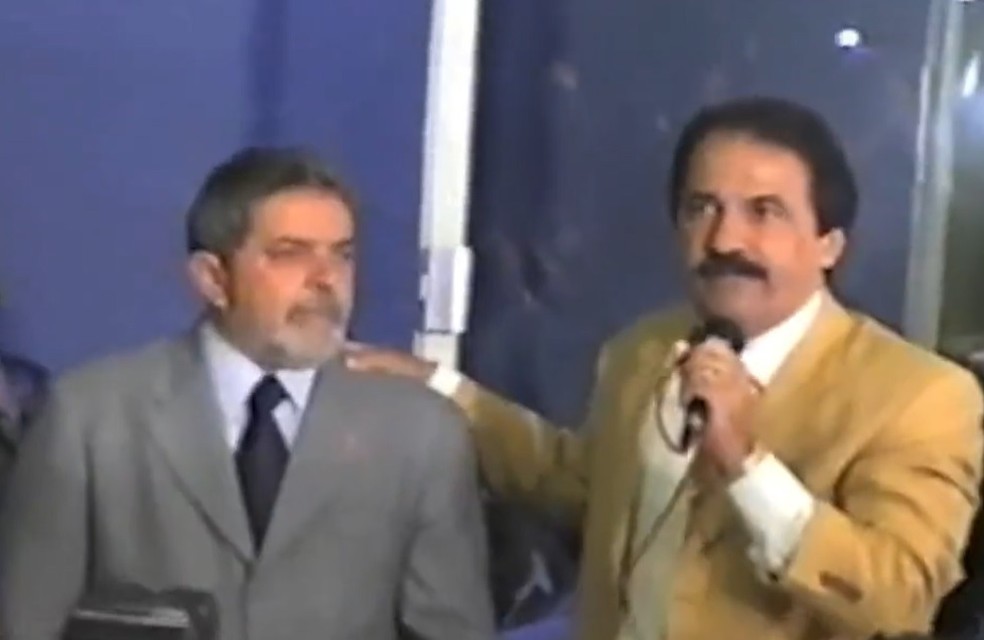 Malafaia em evento no qual pastores evangélicos declararam apoio a Lula, no segundo turno de 2002 — Foto: Reprodução/Vídeo/11-10-2002