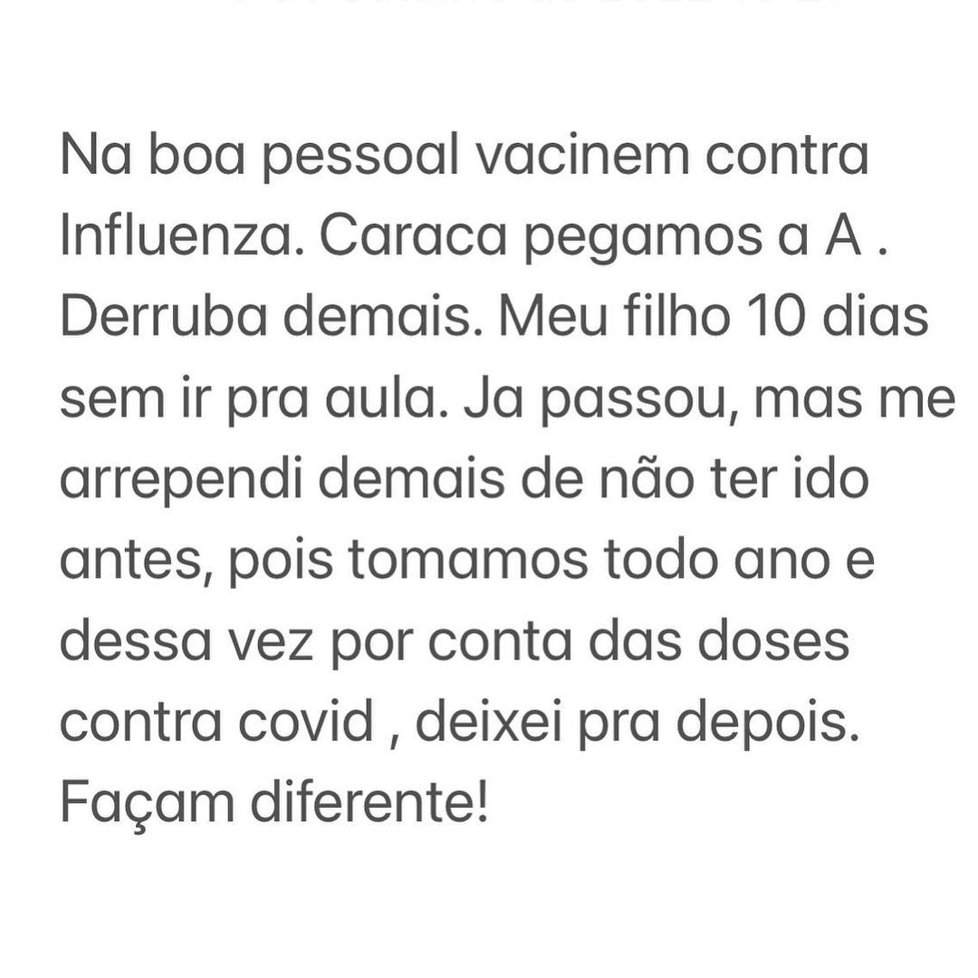 Rafa Brites diz que família se infectou com Influenza e faz apelo para brasileiros se vacinarem (Foto: Reprodução/ Instagram)