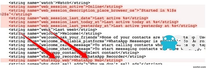 Código do WhatsApp que revela versão web do mensageiro (Foto: Reprodução/Android World)