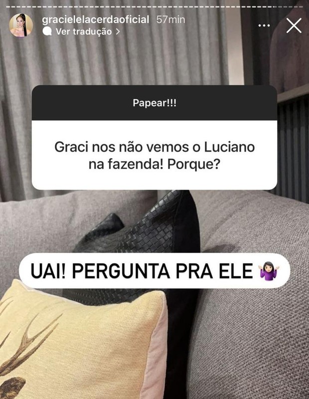 Graciele Lacerda responde sobre Luciano Camargo (Foto: Reprodução/Instagram)