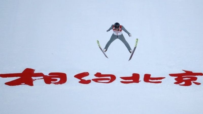 Evento teste da Olimpíada de Inverno da China, que vai ocorrer em 2022 (Foto: Reuters via BBC)
