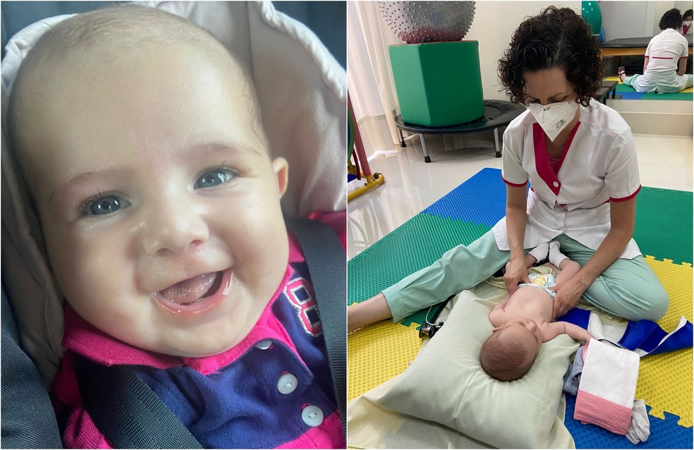 Diagnosticada com AME, bebê de três meses faz sessões de fitoterapia em Itapetininga  — Foto: Alessandra Vendrameto/Arquivo pessoal