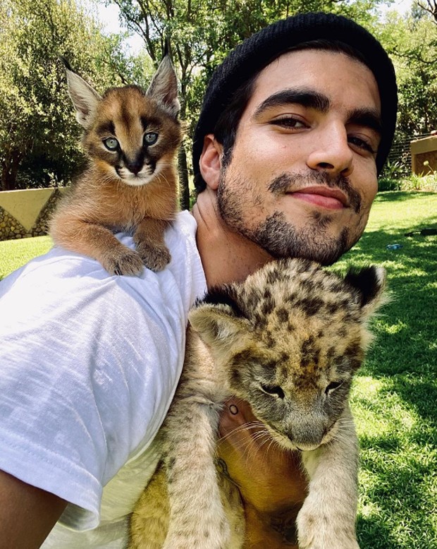 Caio Castro: encontro com filhotes de animais selvagens na África do Sul (Foto: Reprodução Instagram)