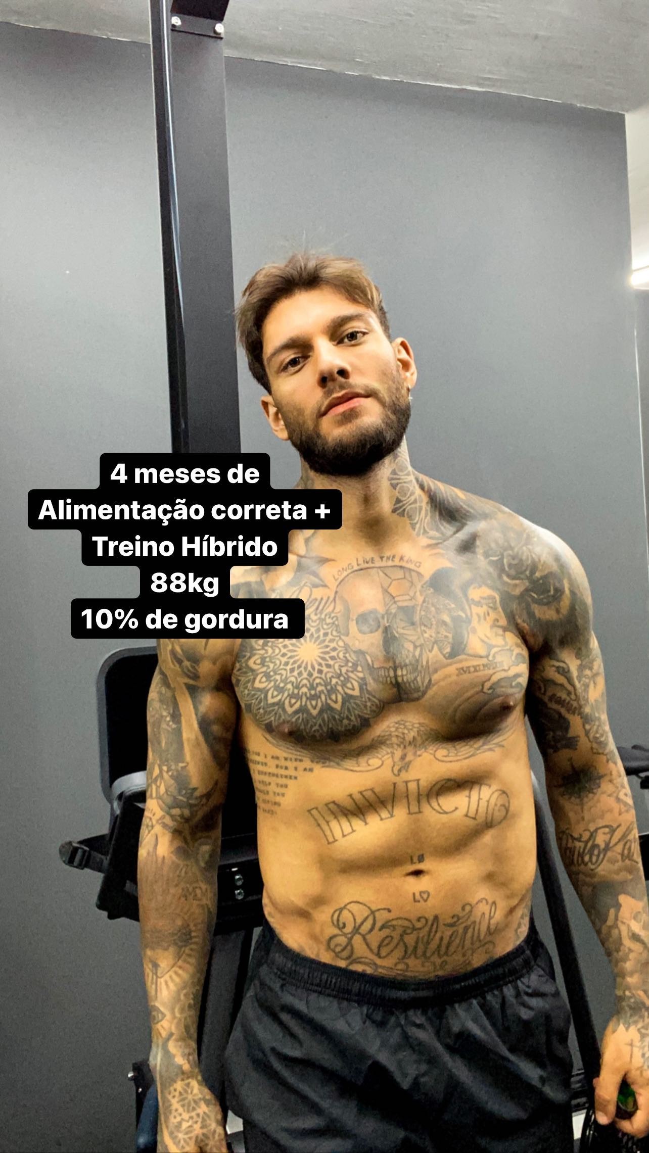 Lucas Lucco mostra mudanças no corpo após alimentação e treinos (Foto: Reprodução/Instagram)