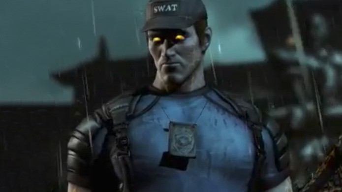 O policial Stryker divide a opinião de fãs, mas seria uma boa adição em Mortal Kombat X (Foto: Reprodução/YouTube)