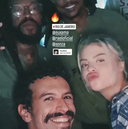 Luísa Sonza com Xamã, Rael e Felipe Cordeiro — Foto: Reprodução/Instagram