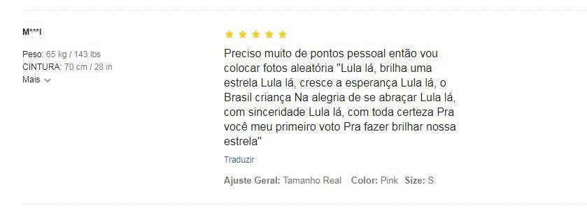 Usuária relembra o jingle "Lula lá"