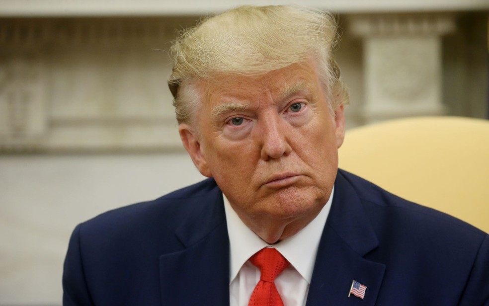 O presidente dos EUA, Donald Trump, responde a perguntas de jornalistas no SalÃ£o Oval da Casa Branca, em Washington, na quarta-feira (11) â?? Foto: Reuters/Leah Millis