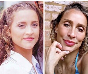 Gabriela Alves nos anos 1990 e atualmente  | Reprodução