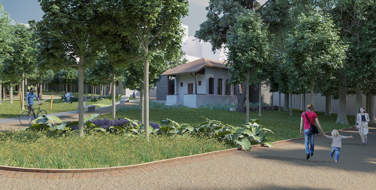 O parque também possui uma área de compostagem que produz adubo para as plantas dos jardins (Foto: Kruchin Arquitetura / Reprodução)