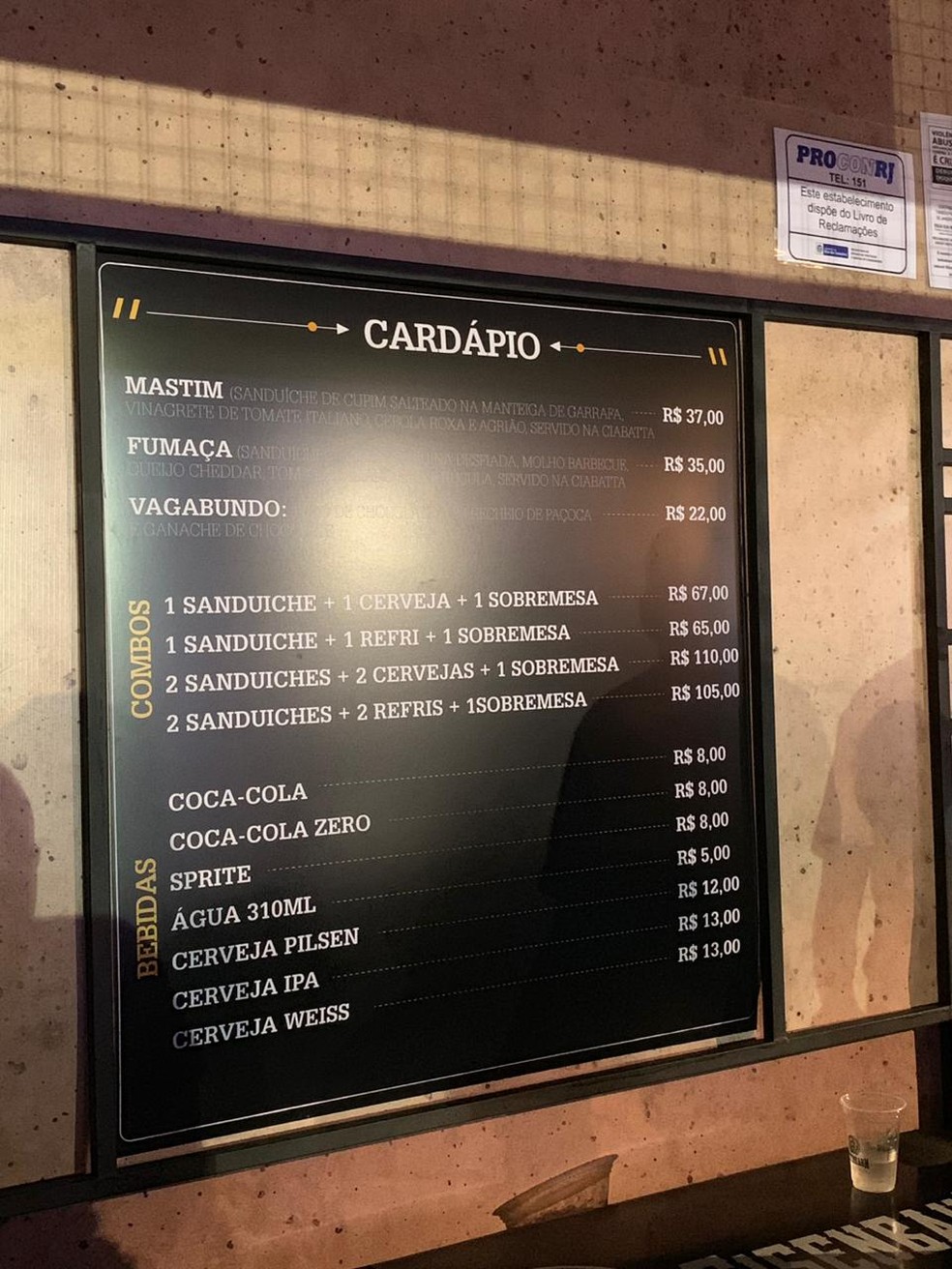 Preços do Cão Véio no Gourmet Square do Rock in Rio 2019 — Foto: G1 Rio
