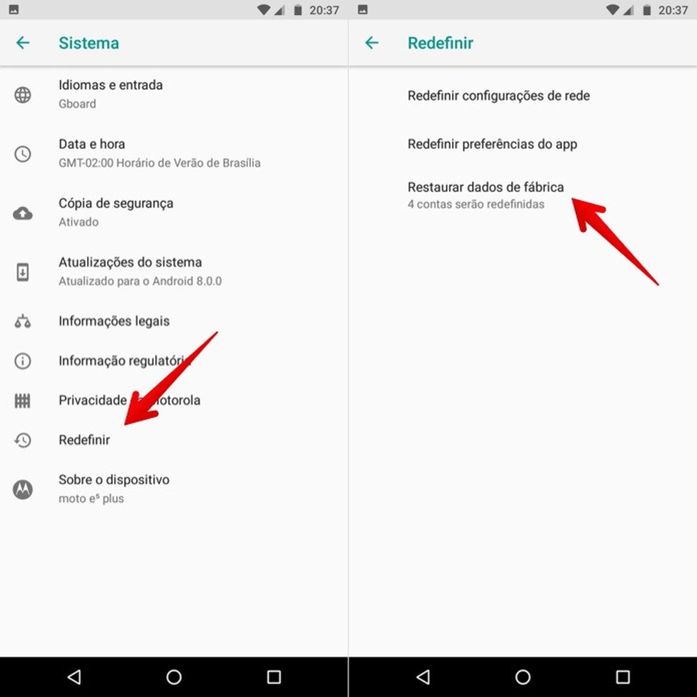 Apaguei Meus Contatos No Celular Como Recuperar Como Restaurar O Moto E5 Plus Para Os Padroes De Fabrica Celular
