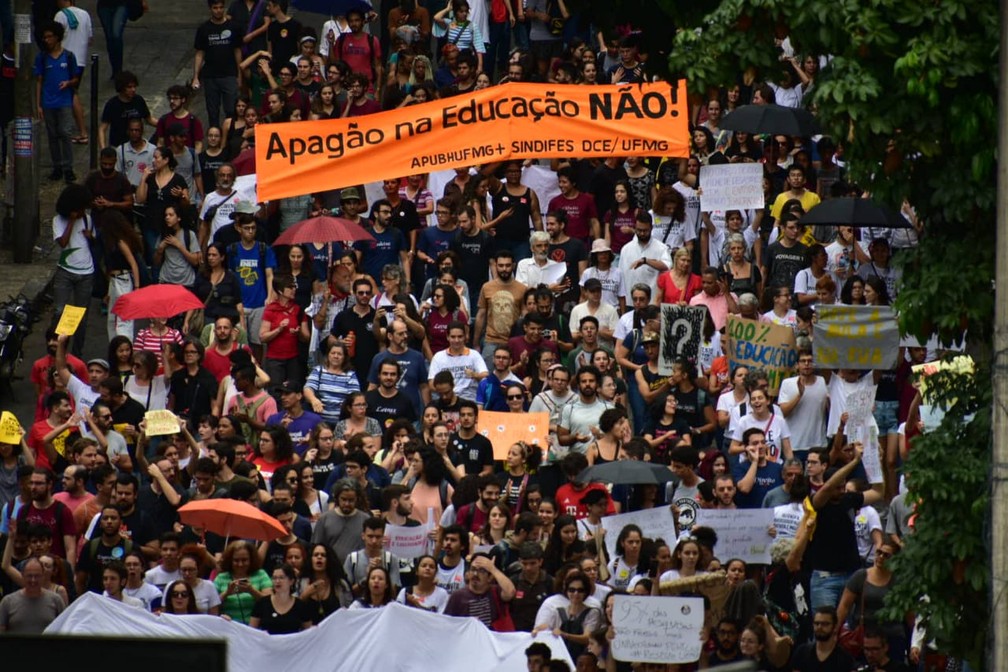 Protesto em defesa da educaÃ§Ã£o em Belo Horizonte â Foto: AntÃ´nio Salaverry/Arquivo pessoal