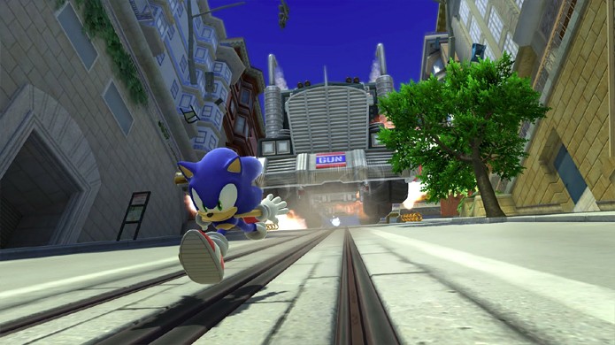 Em Sonic Adventure 2 a icônica cena do caminhão que persegue Sonic mostra a evolução do Dreamcast desde o primeiro game (Foto: Reprodução/GestureWorks Gameplay)