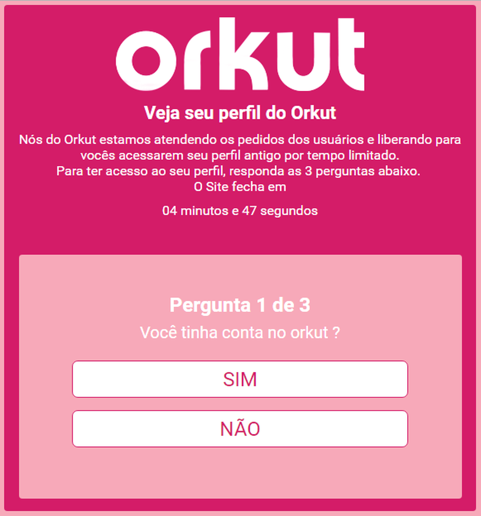 Golpe promete acessar Orkut se espalha pelo WhatsApp.  (Foto: Divulgação/PSafe)