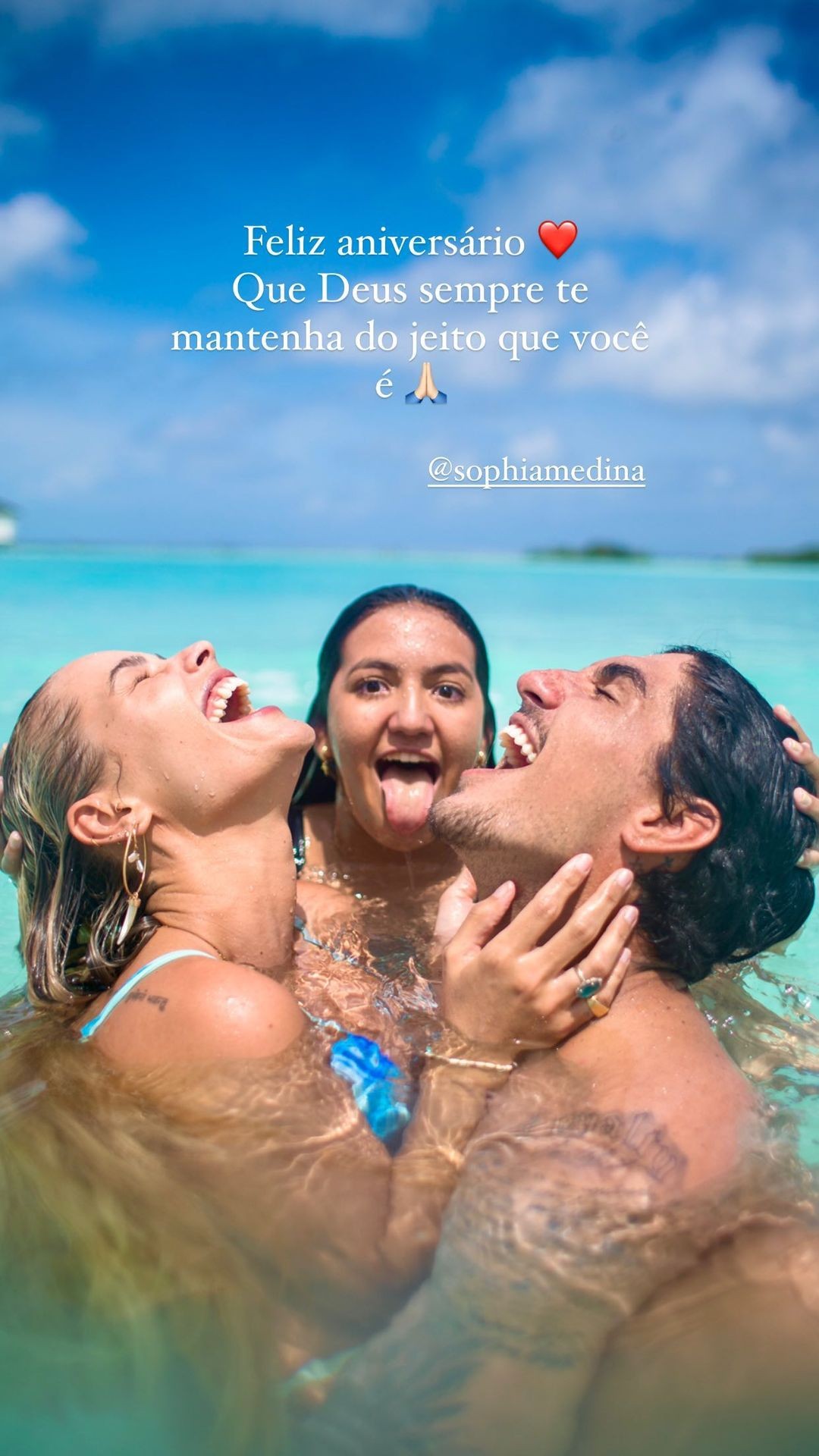 Yasmin Brunet, Sophia Medina e Gabriel Medina (Foto: Reprodução/Instagram)
