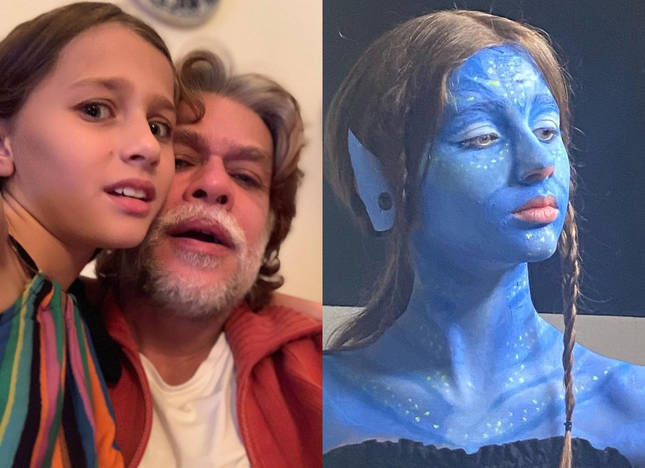 Ella Felipa, filha de Fábio Assunção, faz maquiagem inspirada em Avatar