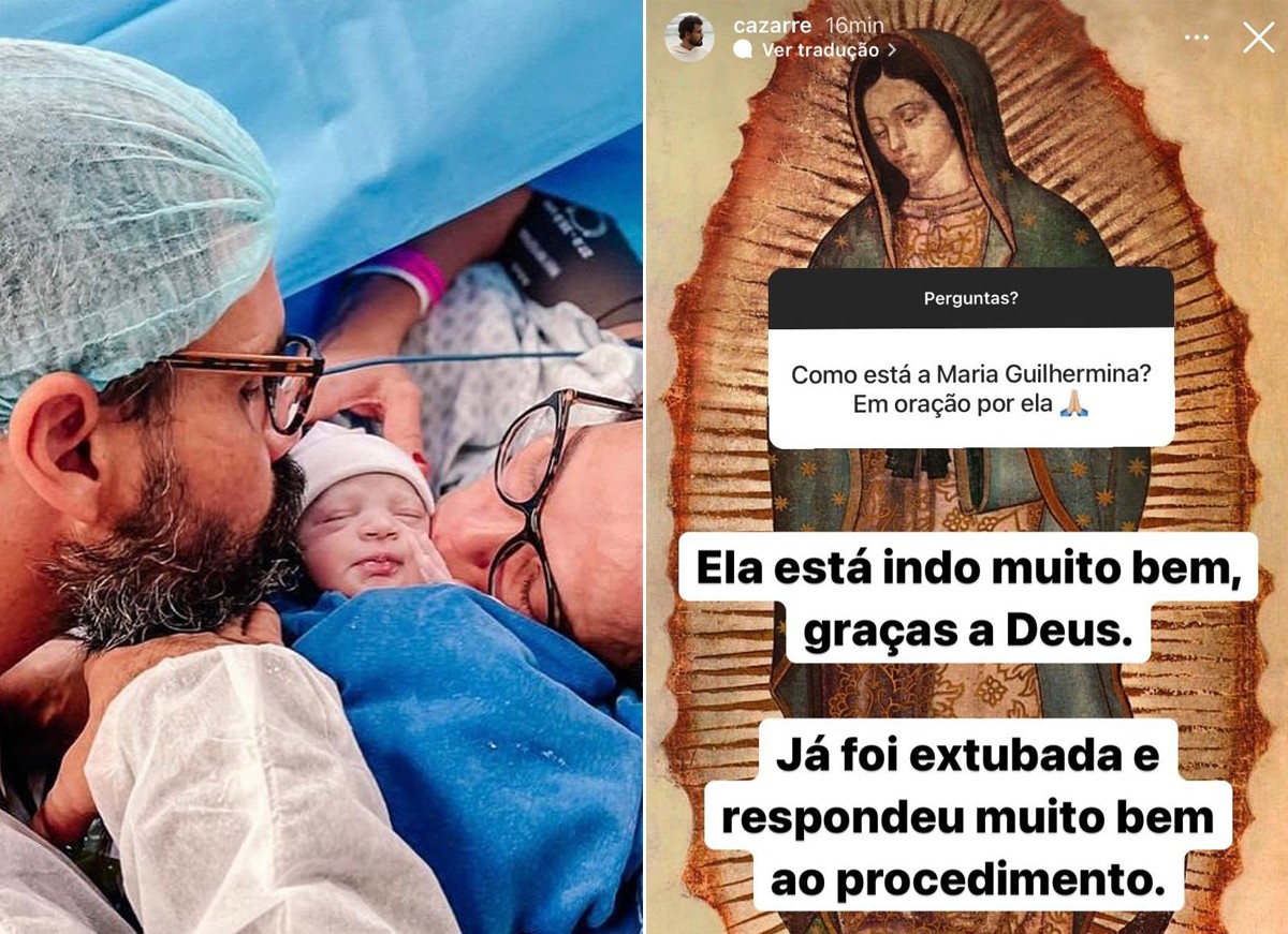 Juliano Cazarré falou sobre o quadro da recém-nascida, que acabou de operar (Foto: Reprodução / Instagram)