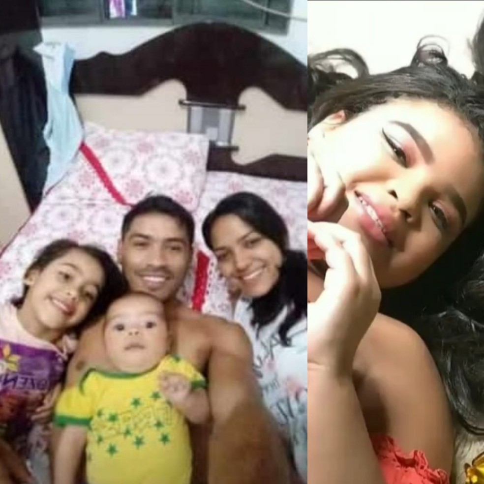 Fotos das vítimas, um casal e os dois filhos e uma afilhada — Foto: Reprodução/ Redes Sociais 