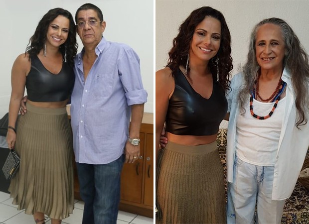 Vivi Araújo tieta Zeca Pagodinho e Maria Bethânia (Foto: Anderson Borde / AgNews)
