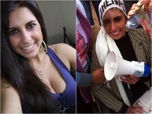 Bárbara antes e logo que recebeu alta do hospital, após o incêndio (Foto: Montagem sobre fotos/Arquivo pessoal)