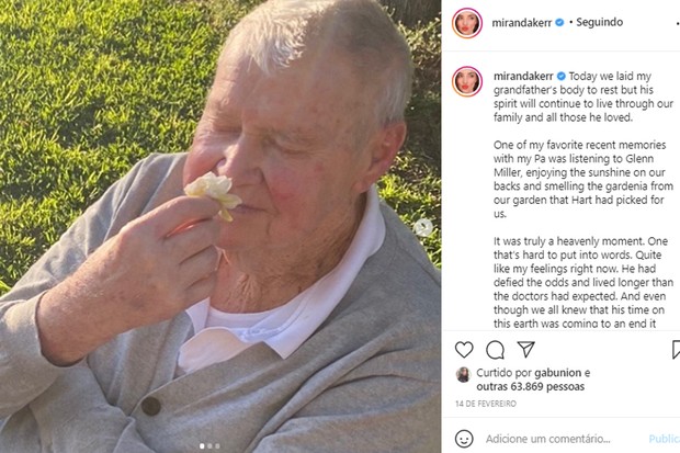 Avô de Miranda Kerr (Foto: Reprodução/Instagram)