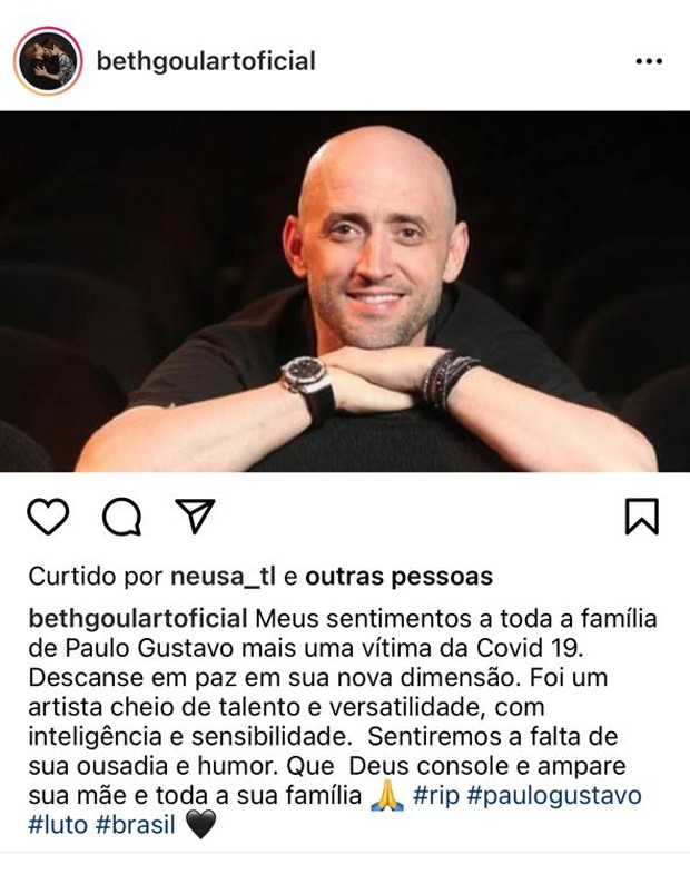 Famosos lamentam morte de Paulo Gustavo (Foto: Reprodução/Instagram)