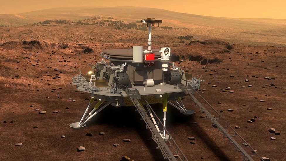 China se preara para pousar robô Zhurong em Marte (Foto: CNSA)