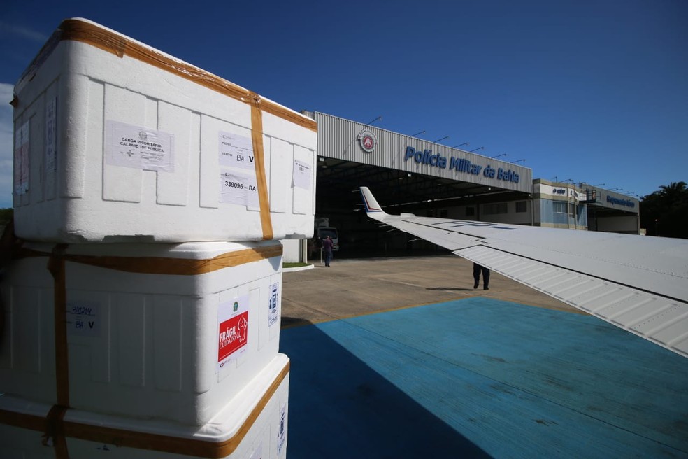 Vacinas começam a ser distribuídas na Bahia nesta quarta-feira (24). — Foto: Divulgação / SSP-BA