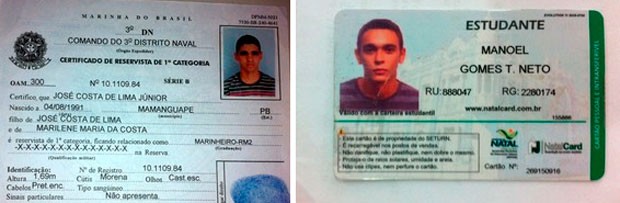 Manoel Gomes Teixeira Neto, de 20 anos, e José Costa de Lima Júnior, de 21 anos (Foto: Reprodução/Matheus Magalhães/G1)