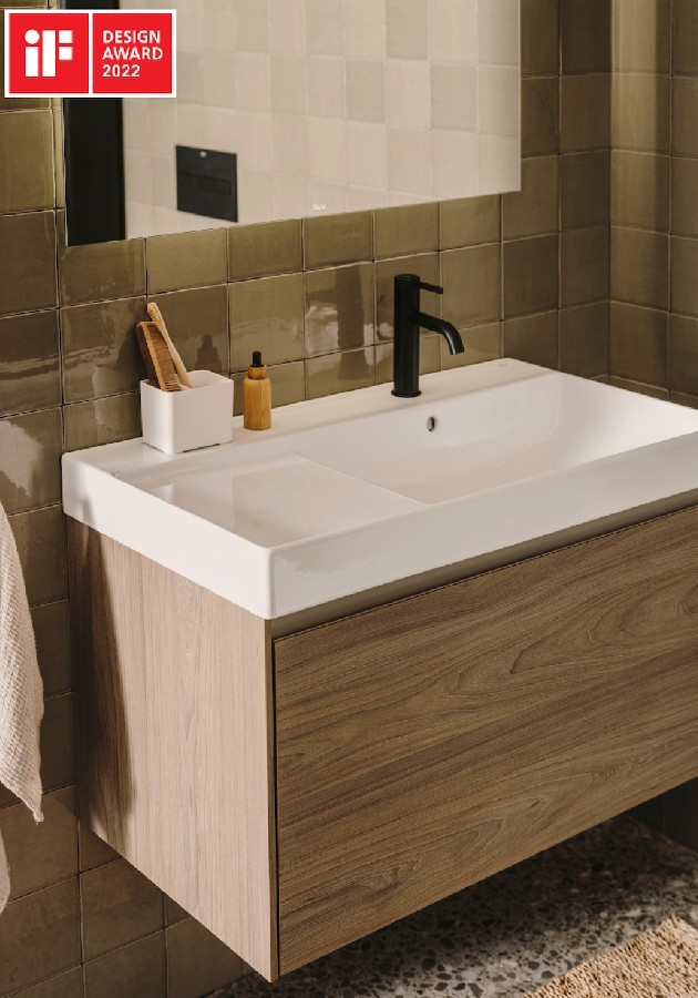 Sanitary Ware Wall Mounted Wash Basin with Left Side Rack 800 x 460 x 160mm has been awarded the iF Design Award, in the Product Design category (Photo: Disclosure)