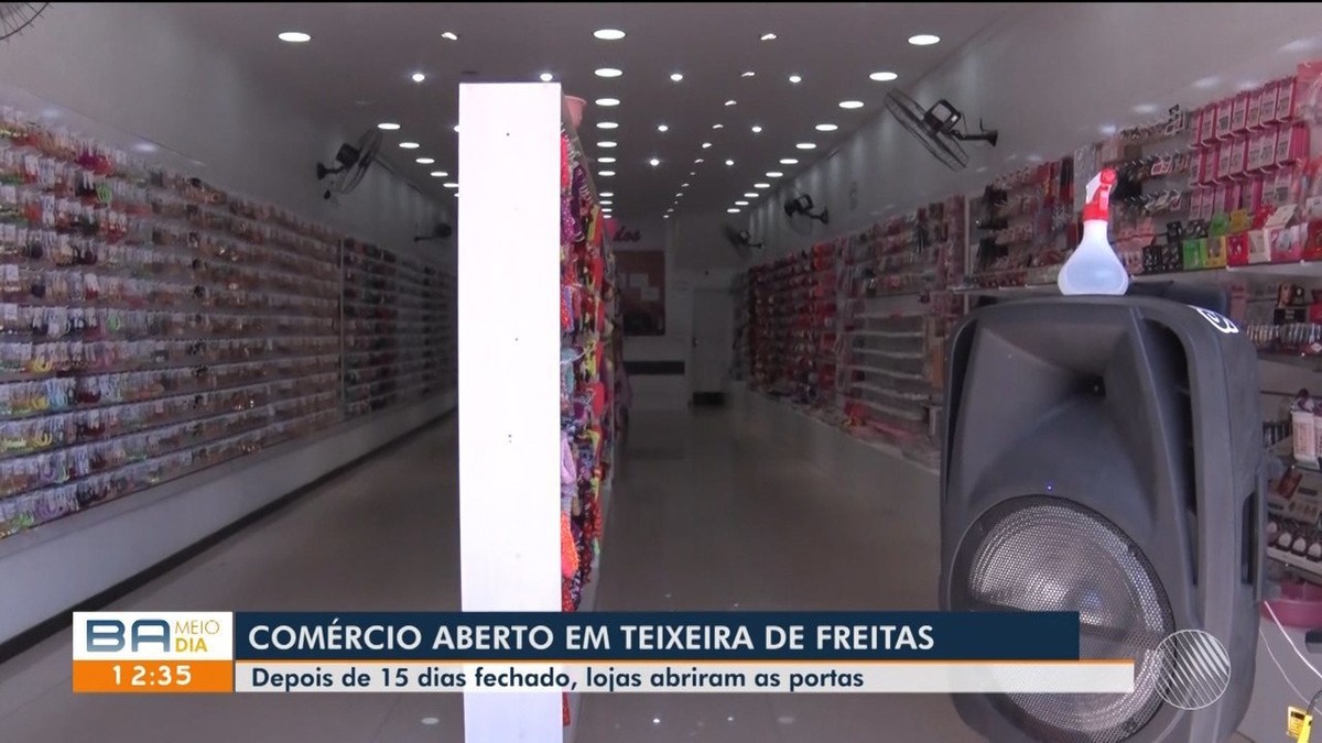 Comércio de Teixeira de Freitas, no sul da Bahia, é reaberto após passar 15 dias fechado Bahia