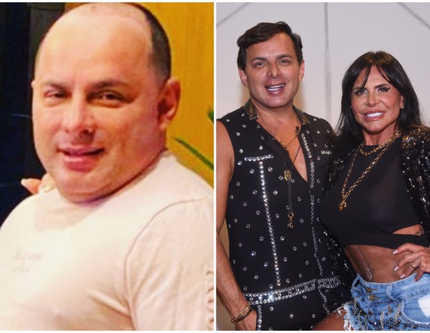 Antes e depois de Esdras de Souza, marido de Gretchen (Foto: Reprodução/Leo Franco/AgNews)