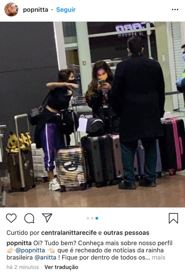 Anitta embarca para a Europa (Foto: Reprodução/Instagram)