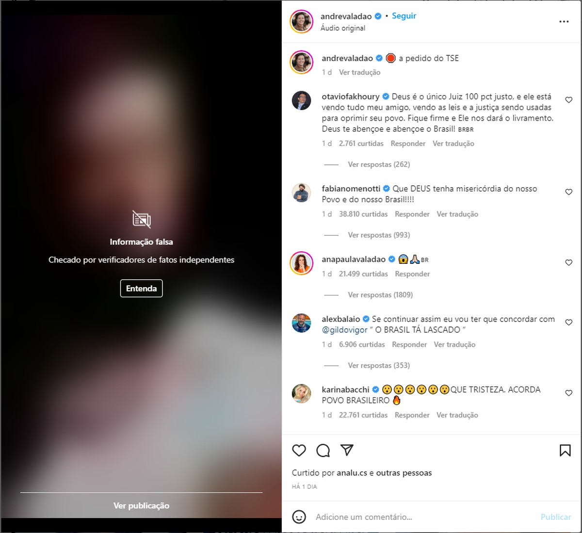 Post em que pastor André Valadão mente sobre TSE é marcado como falso no  Instagram | Eleições | G1