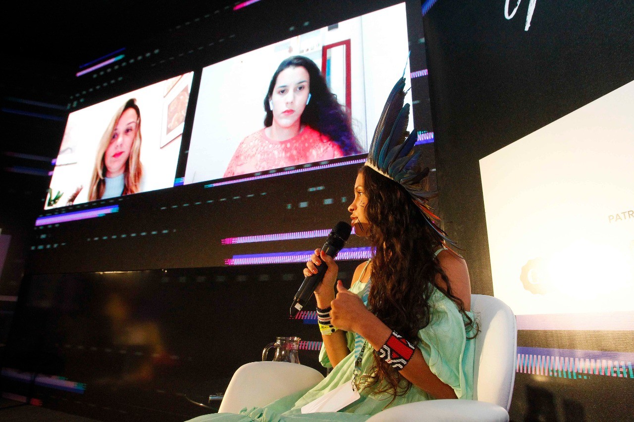 Priscilla Santos, Rayana Burgos e Alice Pataxó durante o Wired Festival Brasil (Foto: Marcelo de Jesus)