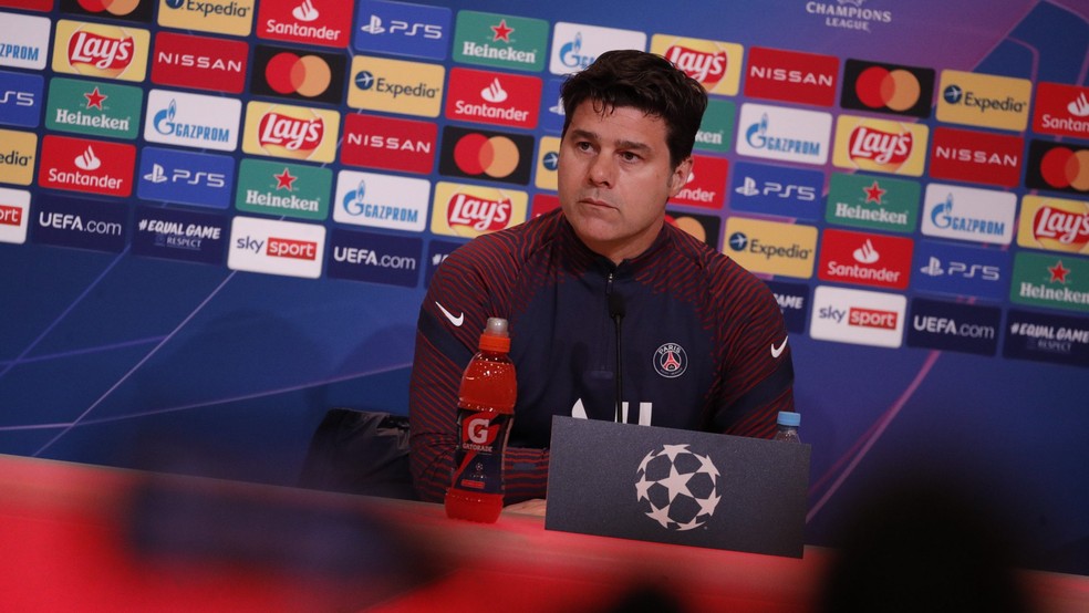 Mauricio Pochettino entrevista coletiva técnico PSG — Foto: Reprodução / Twitter oficial do PSG